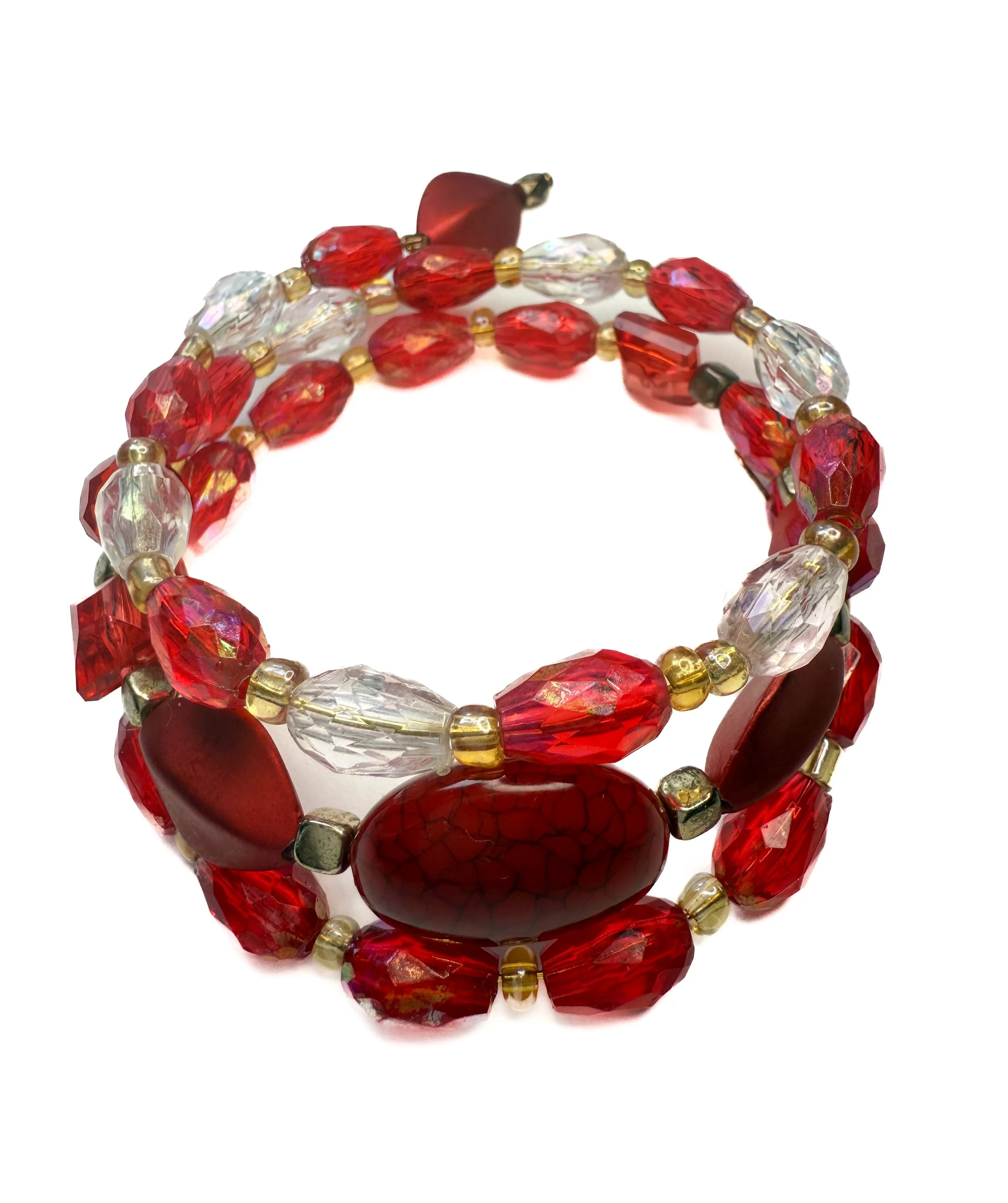 Radiant Ruby Beaded Bracelet