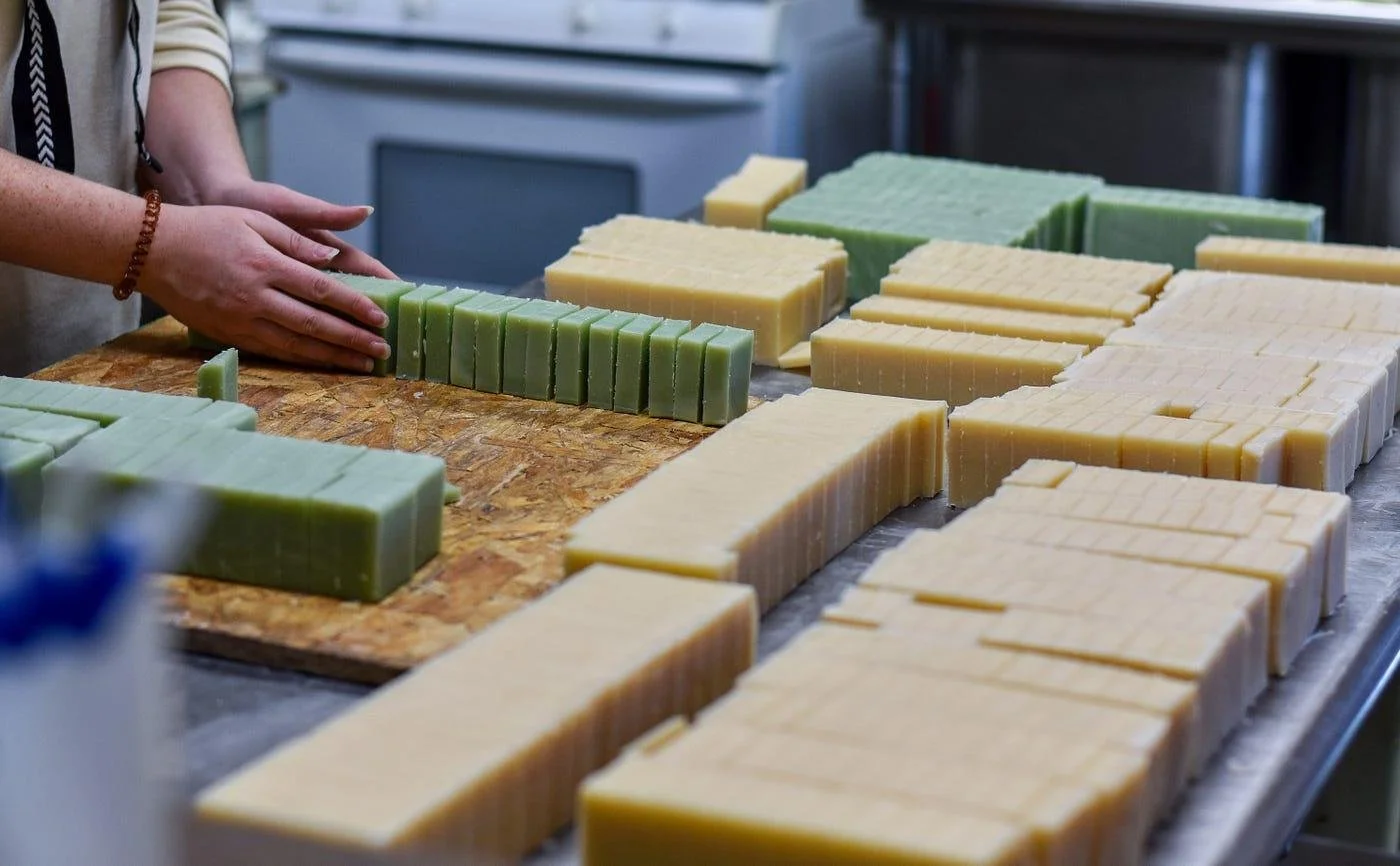 roar natural cold process soap being made in shop