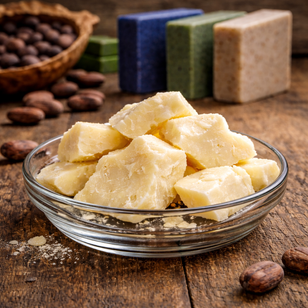 Cocoa Butter on table