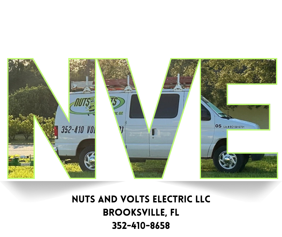 Large white vehicle with company logo and contact information visible through the word 'NVE' cutout