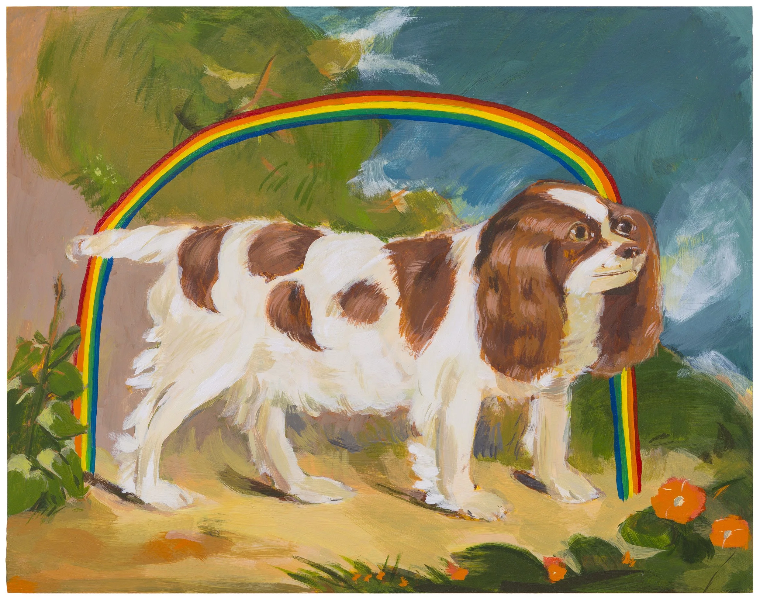 Single Gay Puppy, 14x11”, Acrylic on Panel, 2025