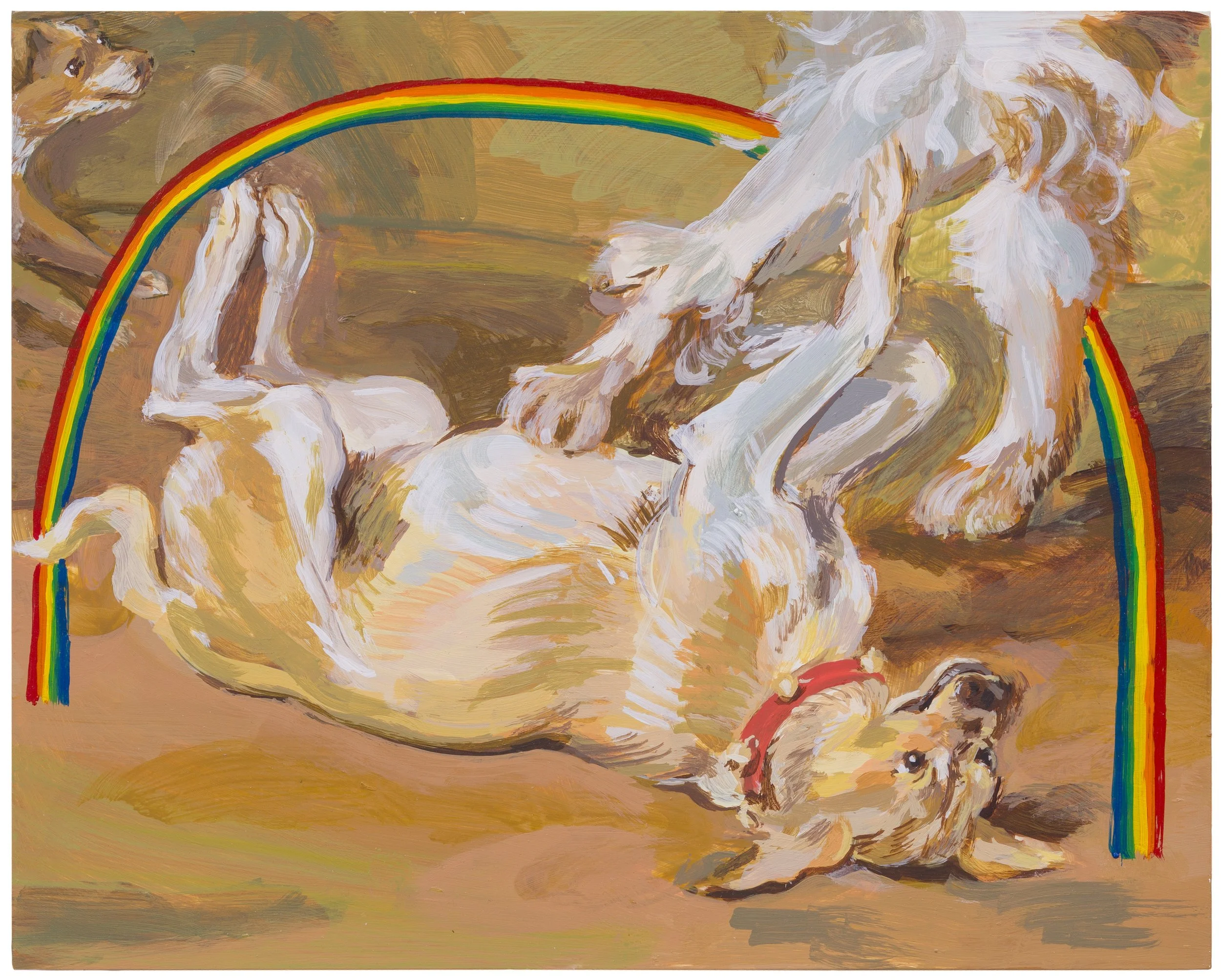 Gay Puppy Being Dominated, Acrylic on Panel, 10x8”, 2025