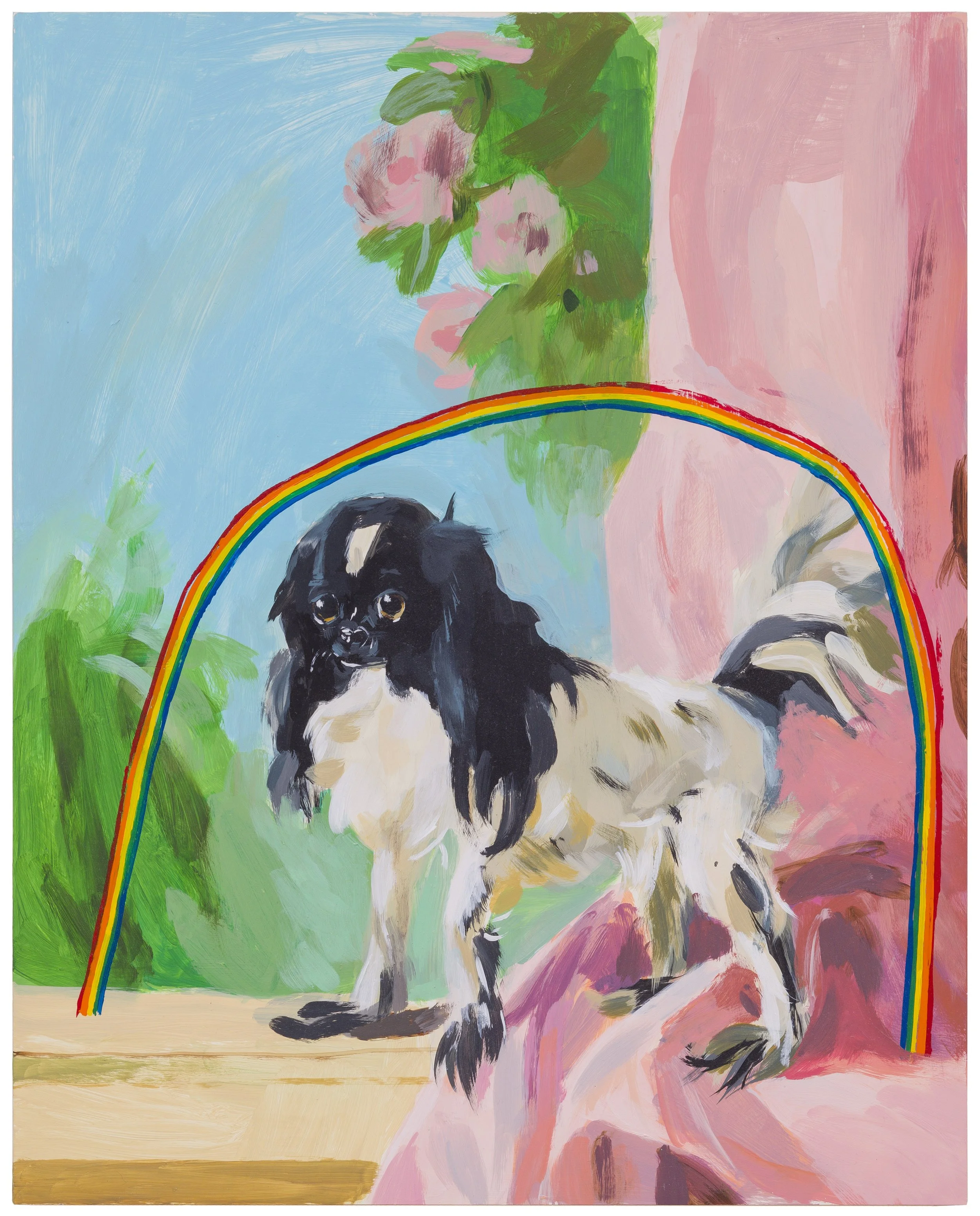 Gay Dog (Limp Wrist), Acrylic on Panel, 16x20”, 2022