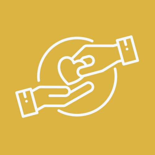 Two hands holding a heart with a stethoscope in the middle, symbolizing healthcare or charity support.