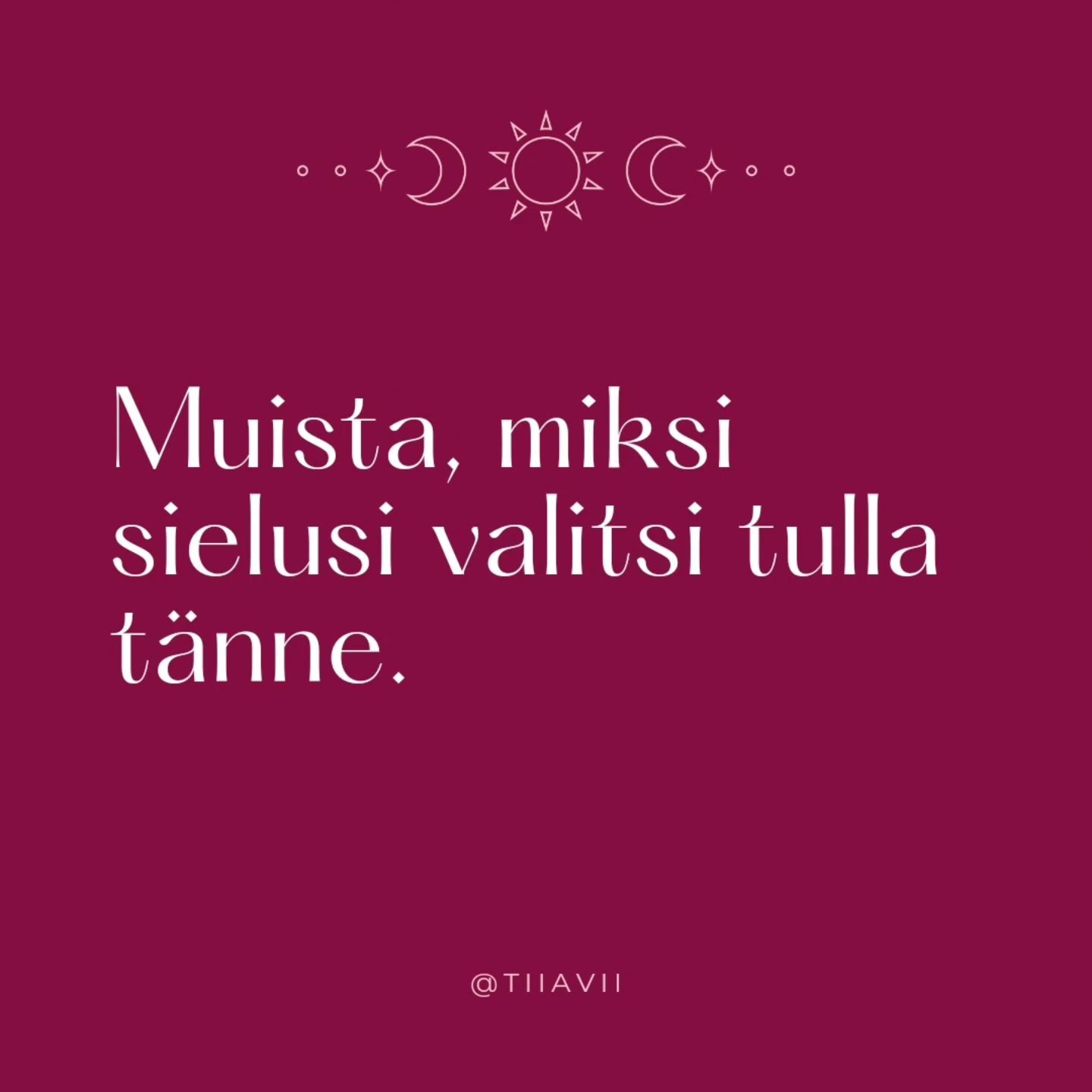 Mit&auml; halusit tulla kokemaan t&auml;m&auml;n el&auml;m&auml;n aikana?

Mit&auml; sinun kuuluu oppia t&auml;m&auml;n el&auml;m&auml;n aikana?

Mit&auml; olet tullut t&auml;nne toteuttamaan? Mit&auml; sinun on tarkoitus luoda?

Hiljenny kysymysten 