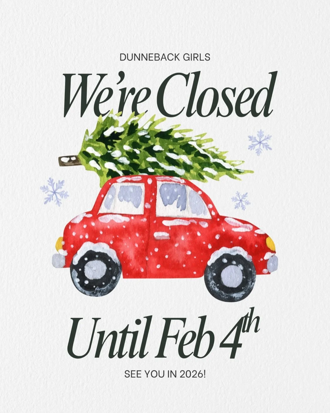 Happiest of holidays from our family to yours! We&rsquo;re taking a much needed break to get ready for 2026! 🩷