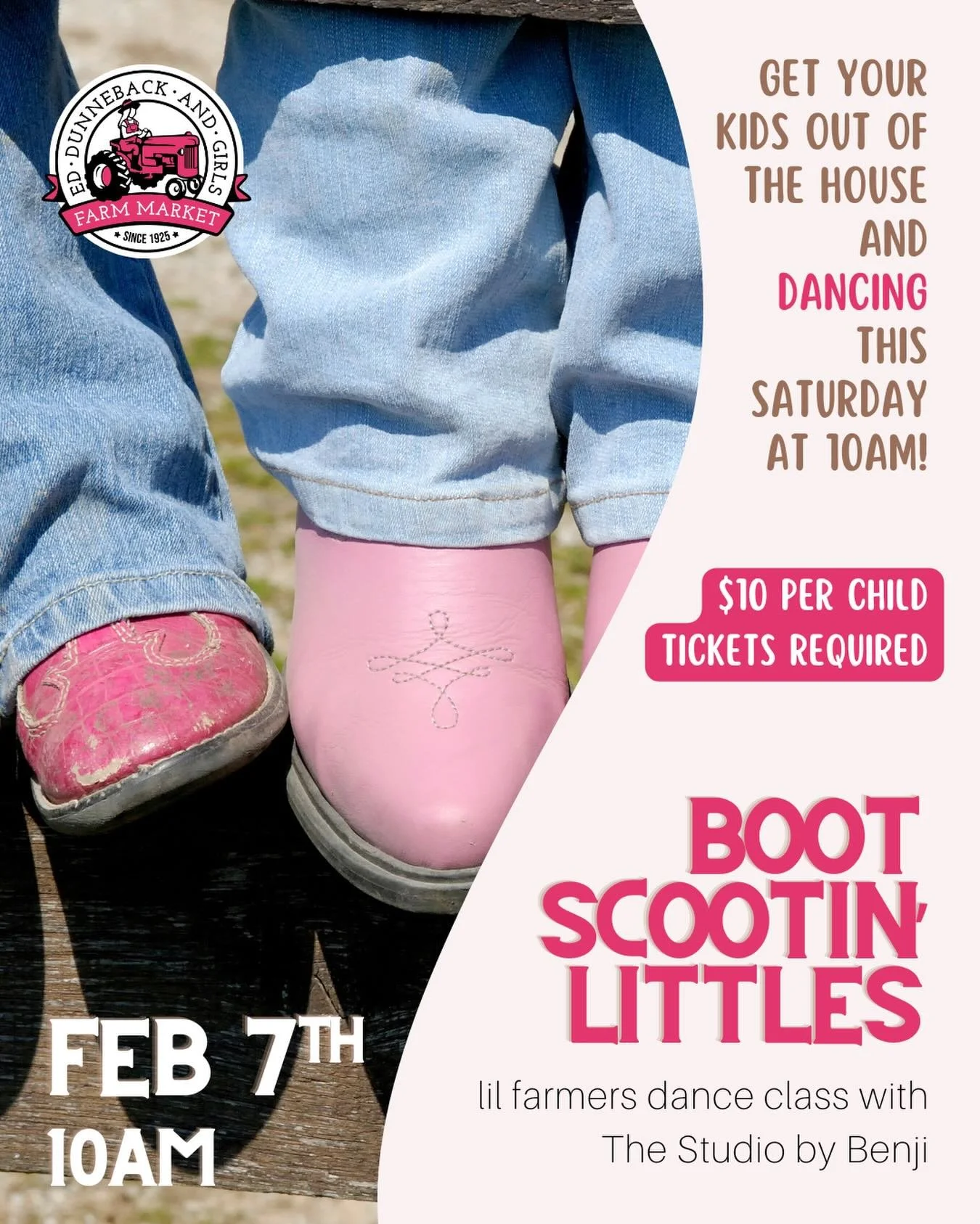 Breakfast and coffee start at 9am! Fuel up and get movin! Class starts at 10am 🕺🏼 @thestudio_benji will be here to boot scoot for an hour! 

Mimosa flights are available for the spectators 😉🥂 

🎟️ tickets available at Dunnebackgirls.com