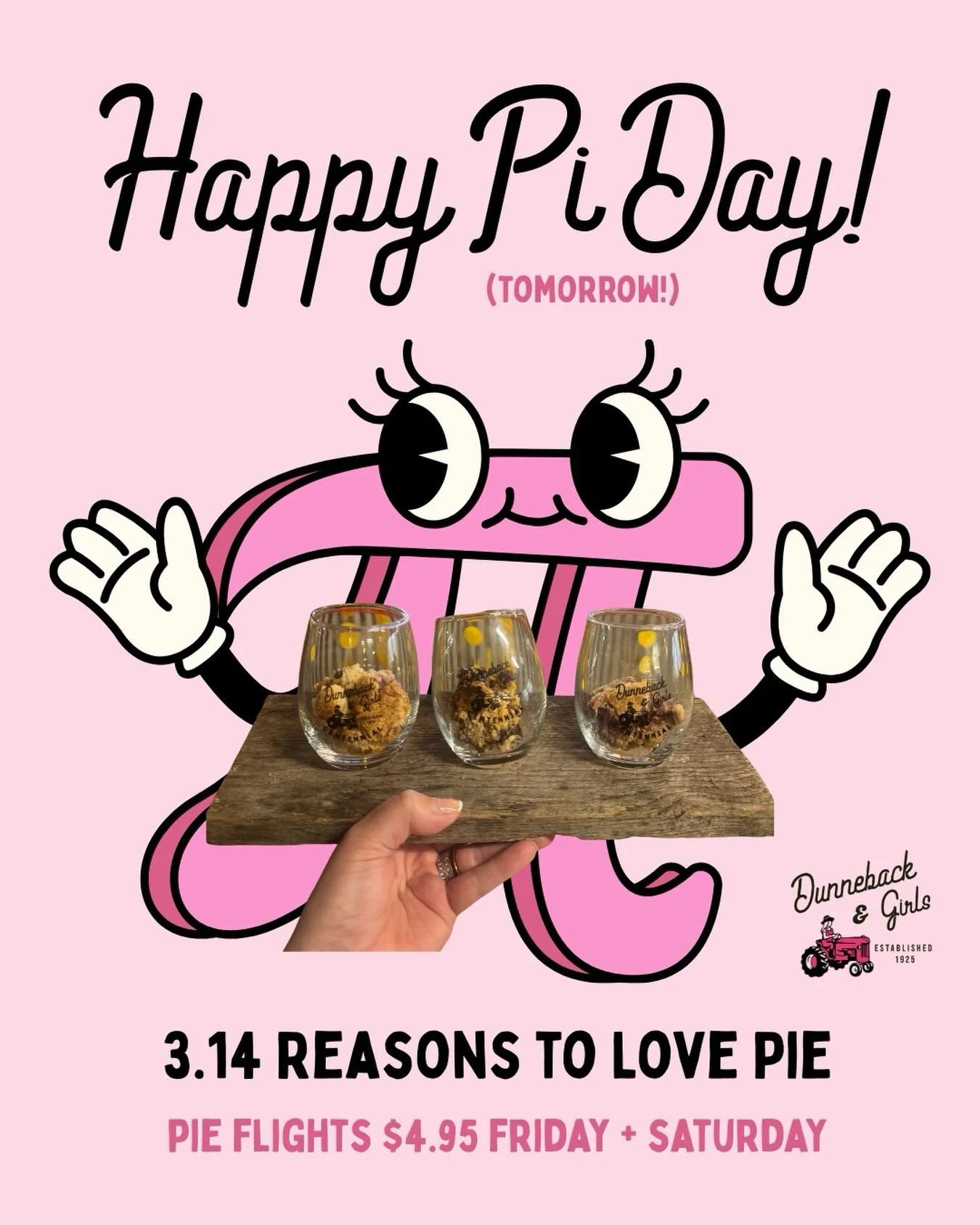 Fresh baked pie 🥧 flights all day today and tomorrow! Stop in for a tasty flight - pair it with a wine flight for best results 😉😋 Open until 9pm!