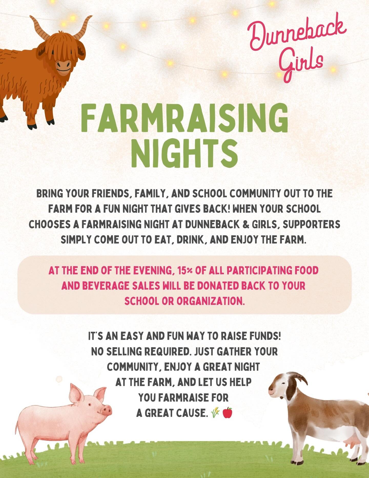 💰Interested in farmraising for your school or organization? 📧 Please email stephanie@dunnebackgirls.com