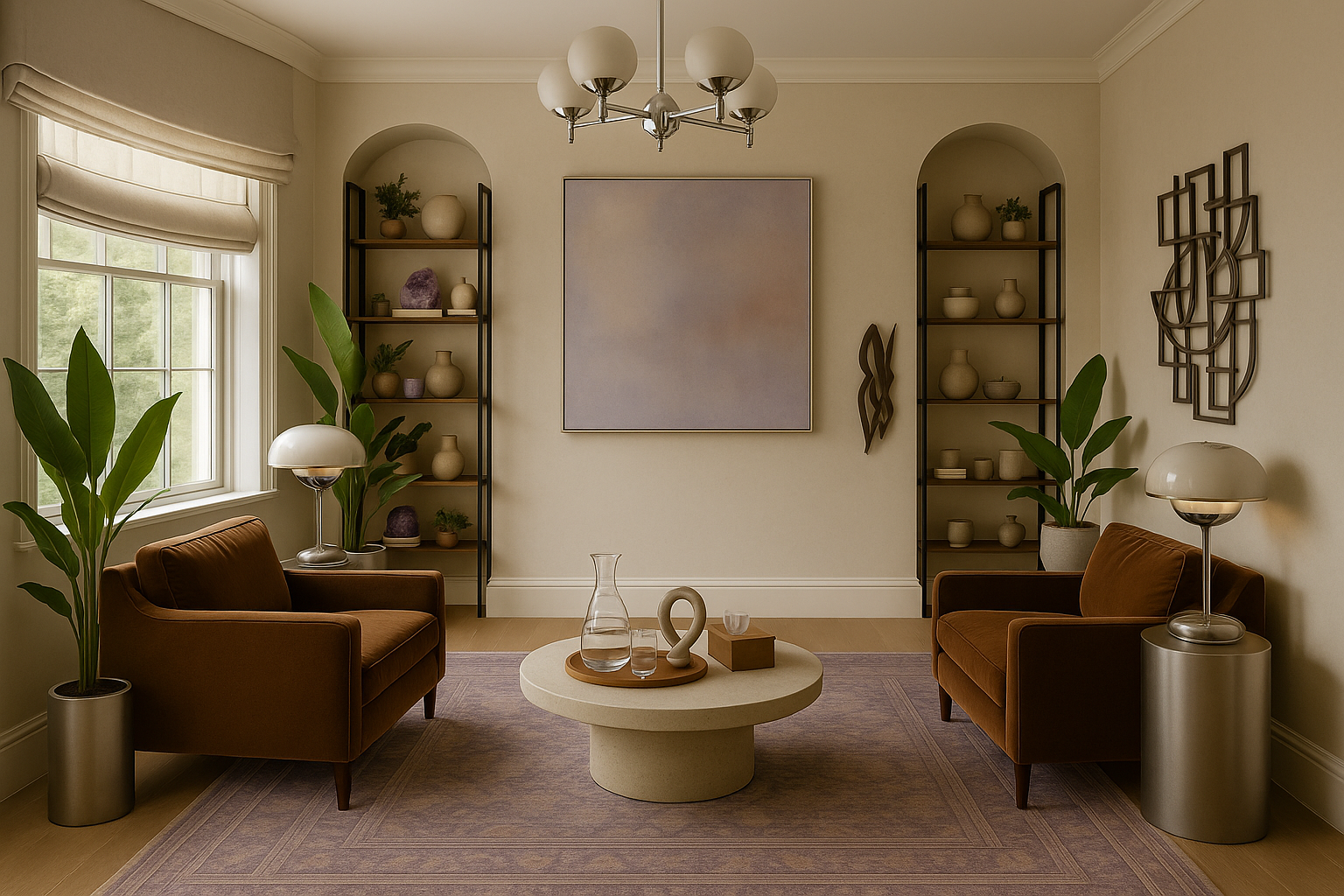 Tranquil talking therapy space.