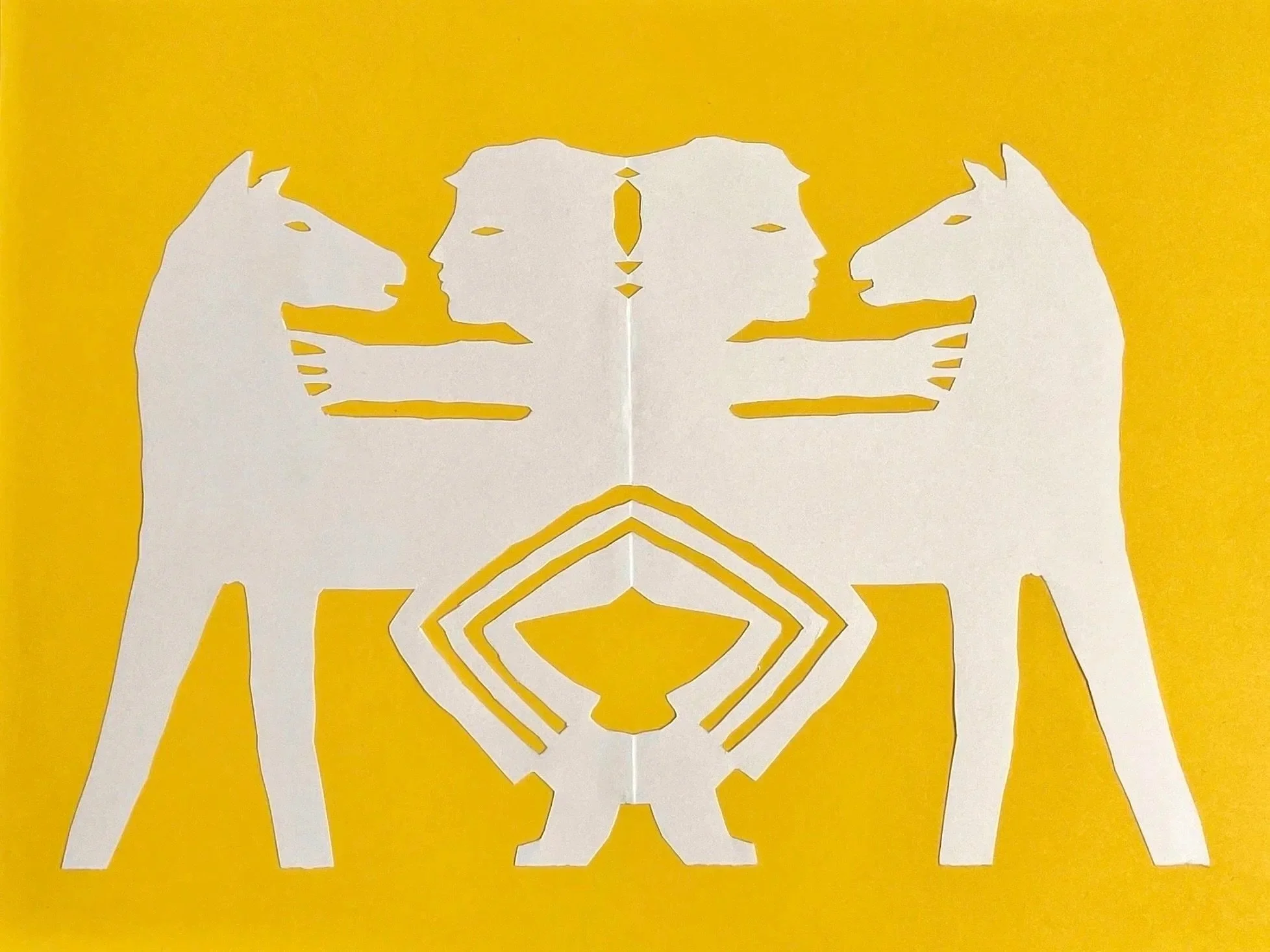 Little Knight, hand-cut paper, 18 x 24 cm, 2025