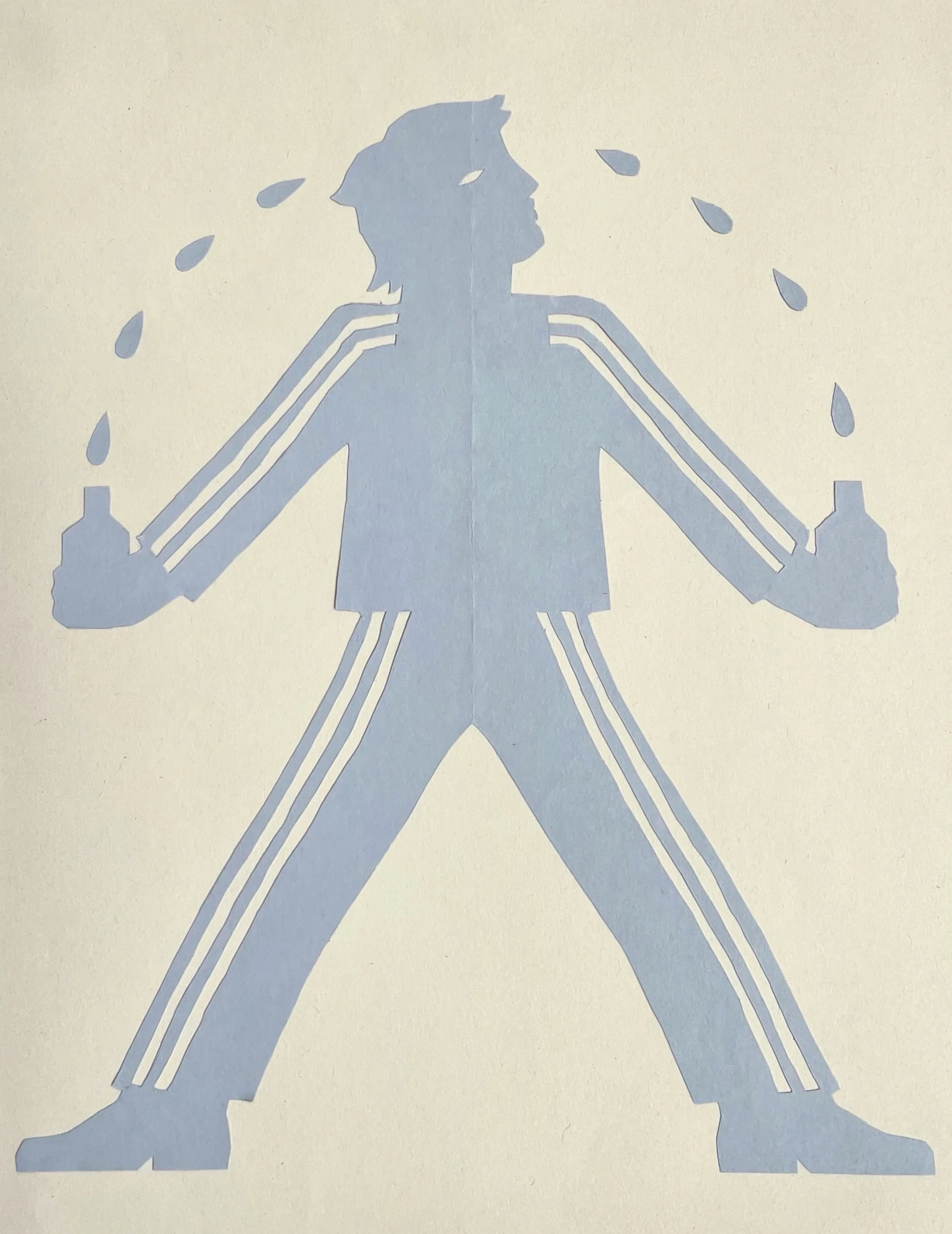 Tear Collector, hand-cut paper, 30 x 24 cm, 2025