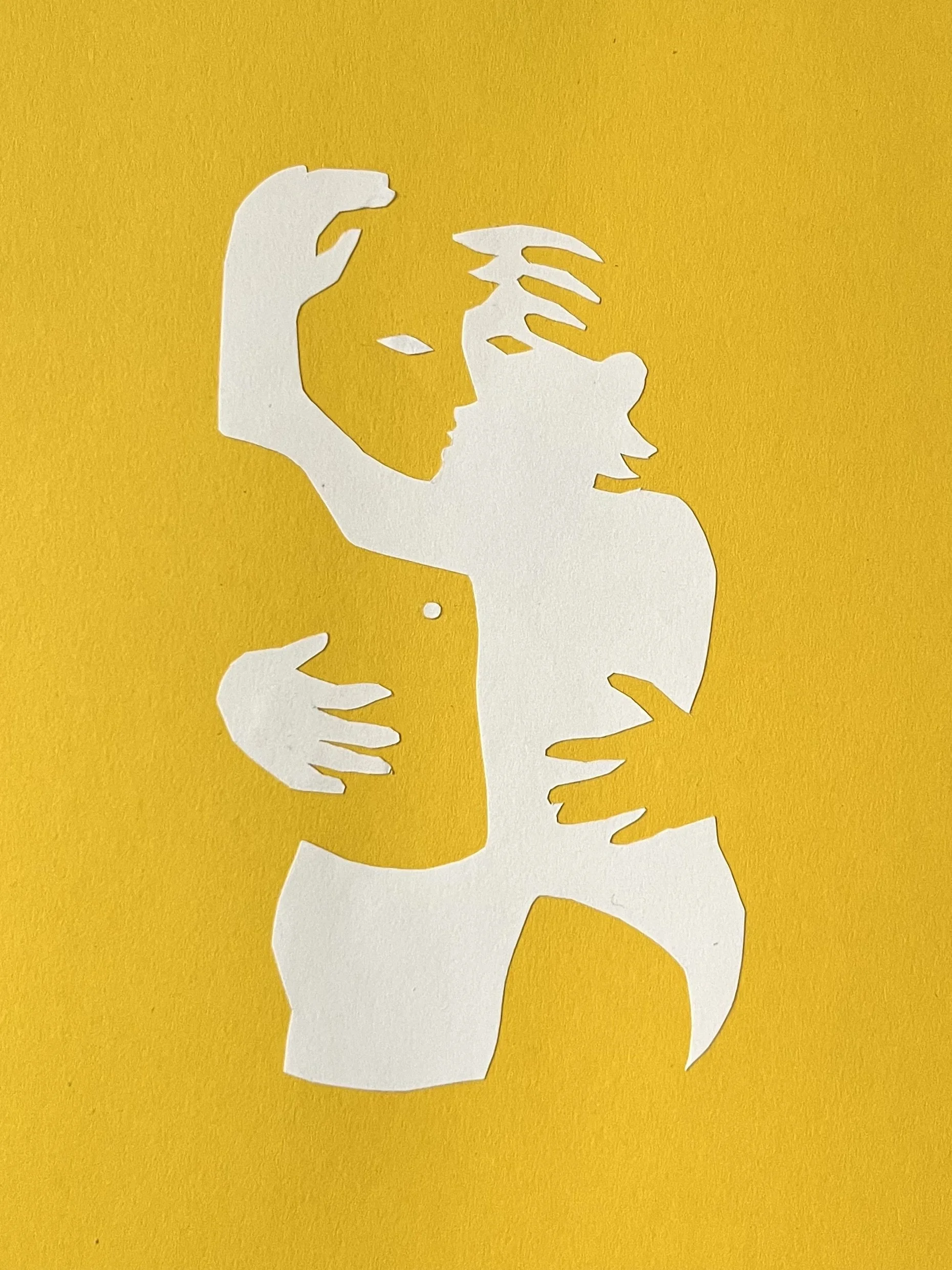 Yellow Hug, paper cut, 24 x 18 cm, 2025