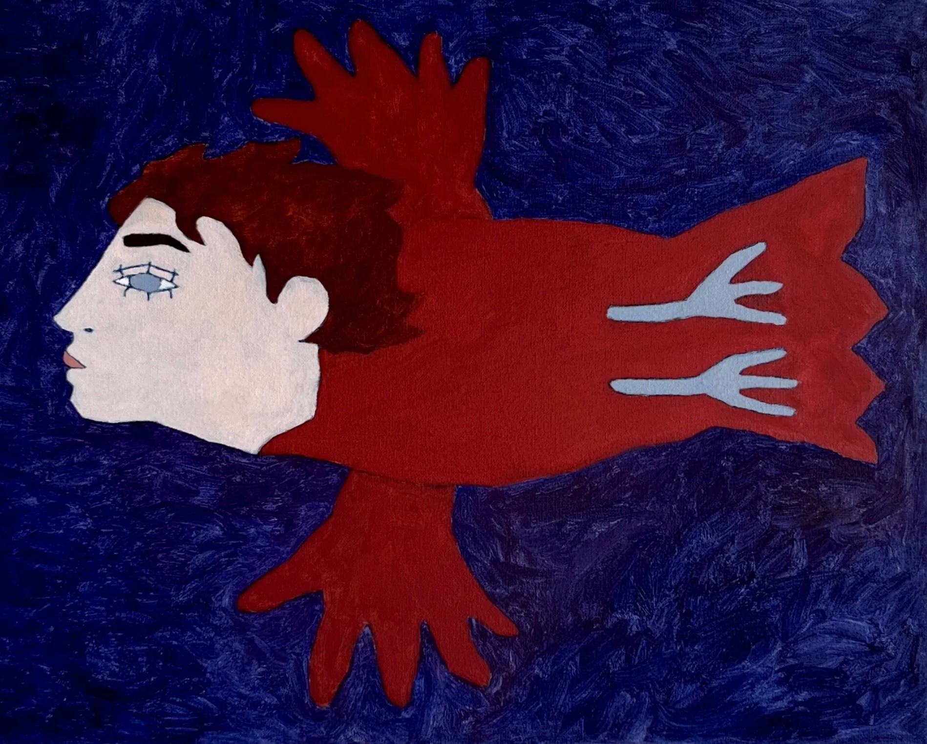 Der Wind trägt mich, oil on canvas, 40 x 50 cm, 2026