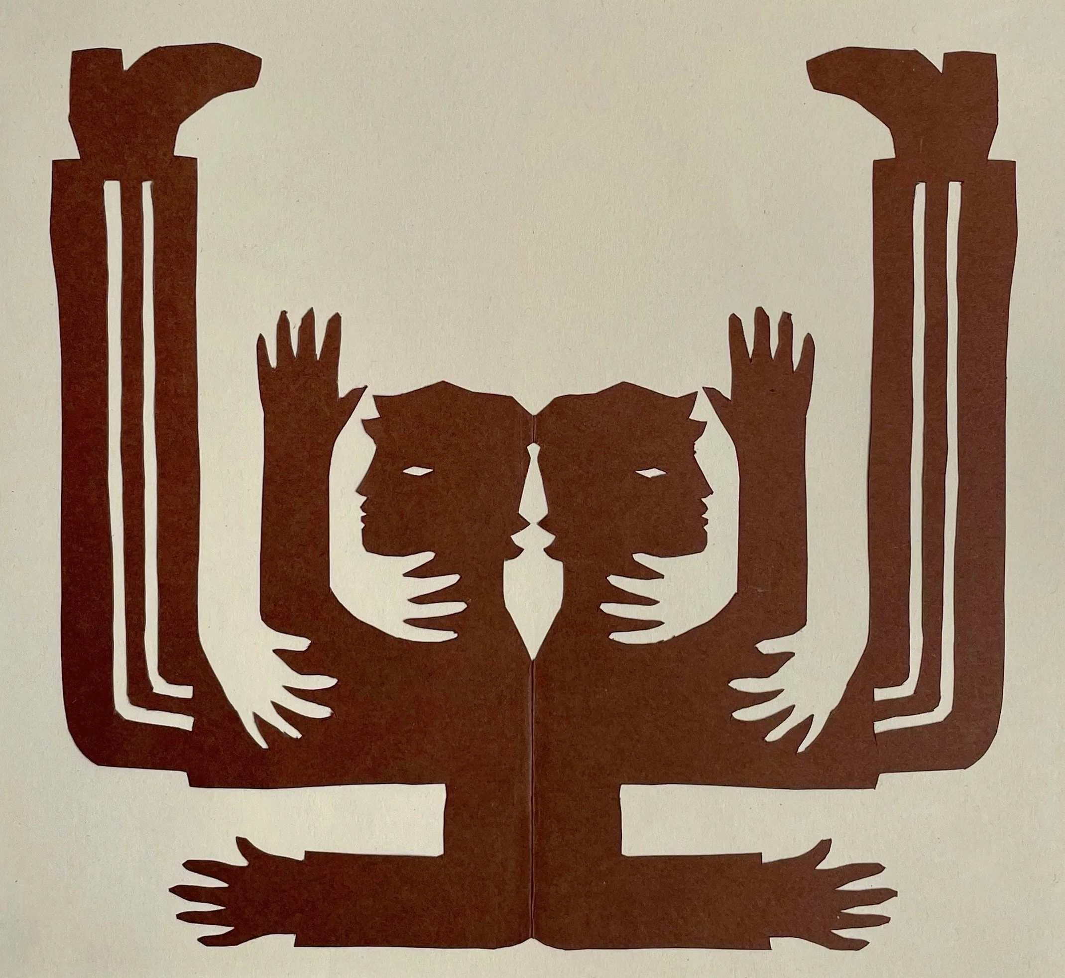 Hands, paper cut, 22 x 24 cm, 2025