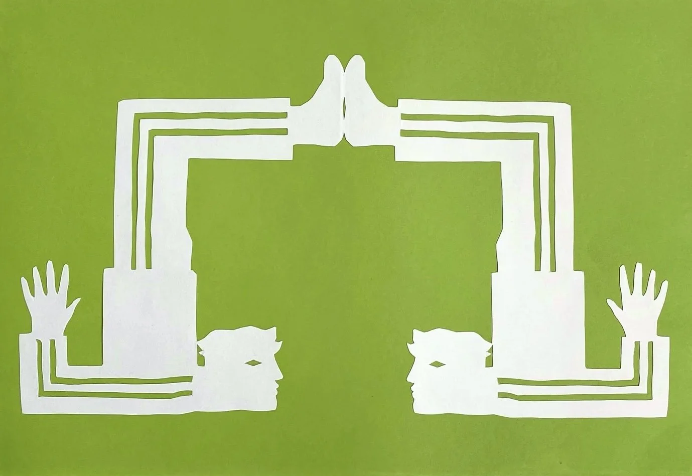 Foot Kiss, hand-cut paper, 18 x 28 cm, 2025