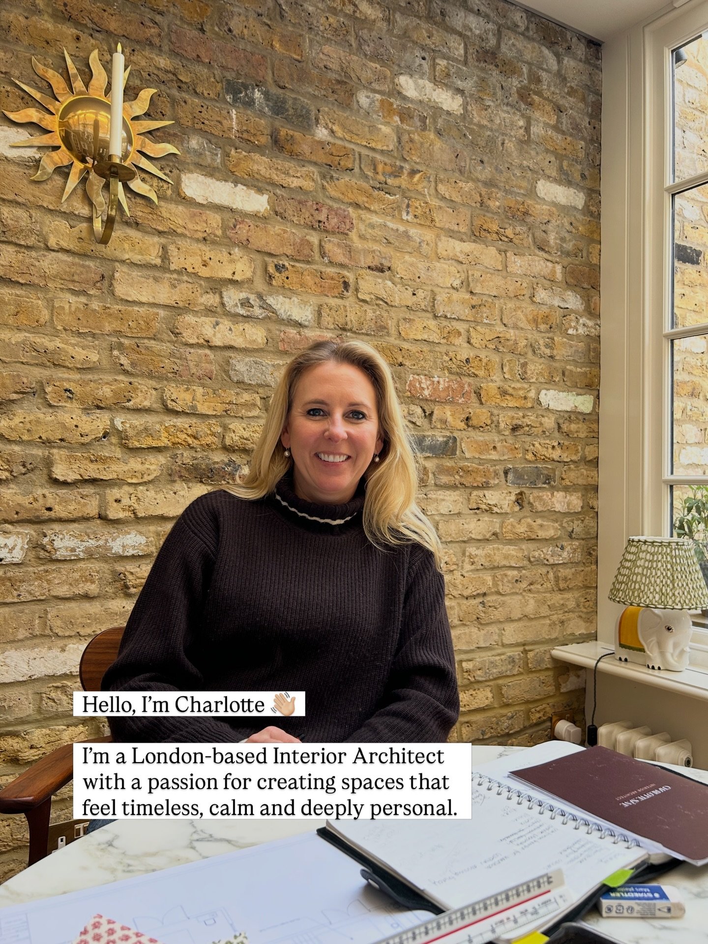 Hello, I&rsquo;m Charlotte 👋🏼

I&rsquo;m a London-based Interior Architect with a passion for creating spaces that feel timeless, calm and deeply personal. My journey into design came after two decades in beauty marketing &mdash; a world where deta