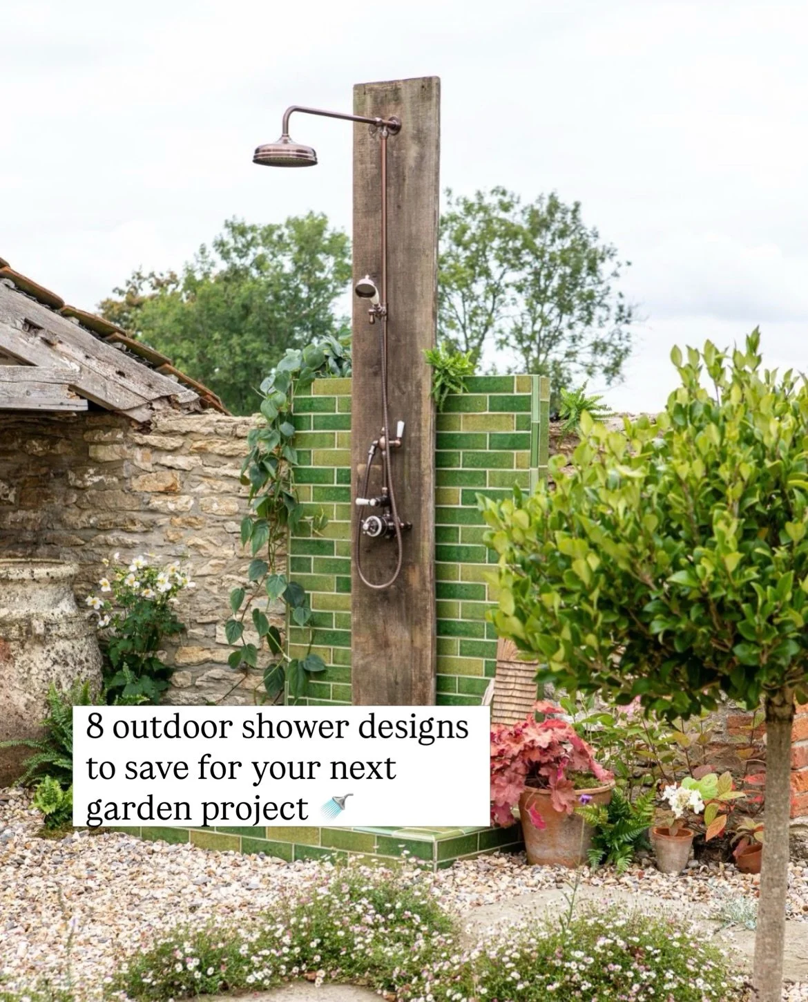 During a heatwave, there is surely nothing better than a cool outdoor shower at the end or the start of a long sticky day! Here are some of my favourite designs:

1. @marlboroughtiles 
2. @bakedtiles 
3. Nantucket summer house project designs by me @
