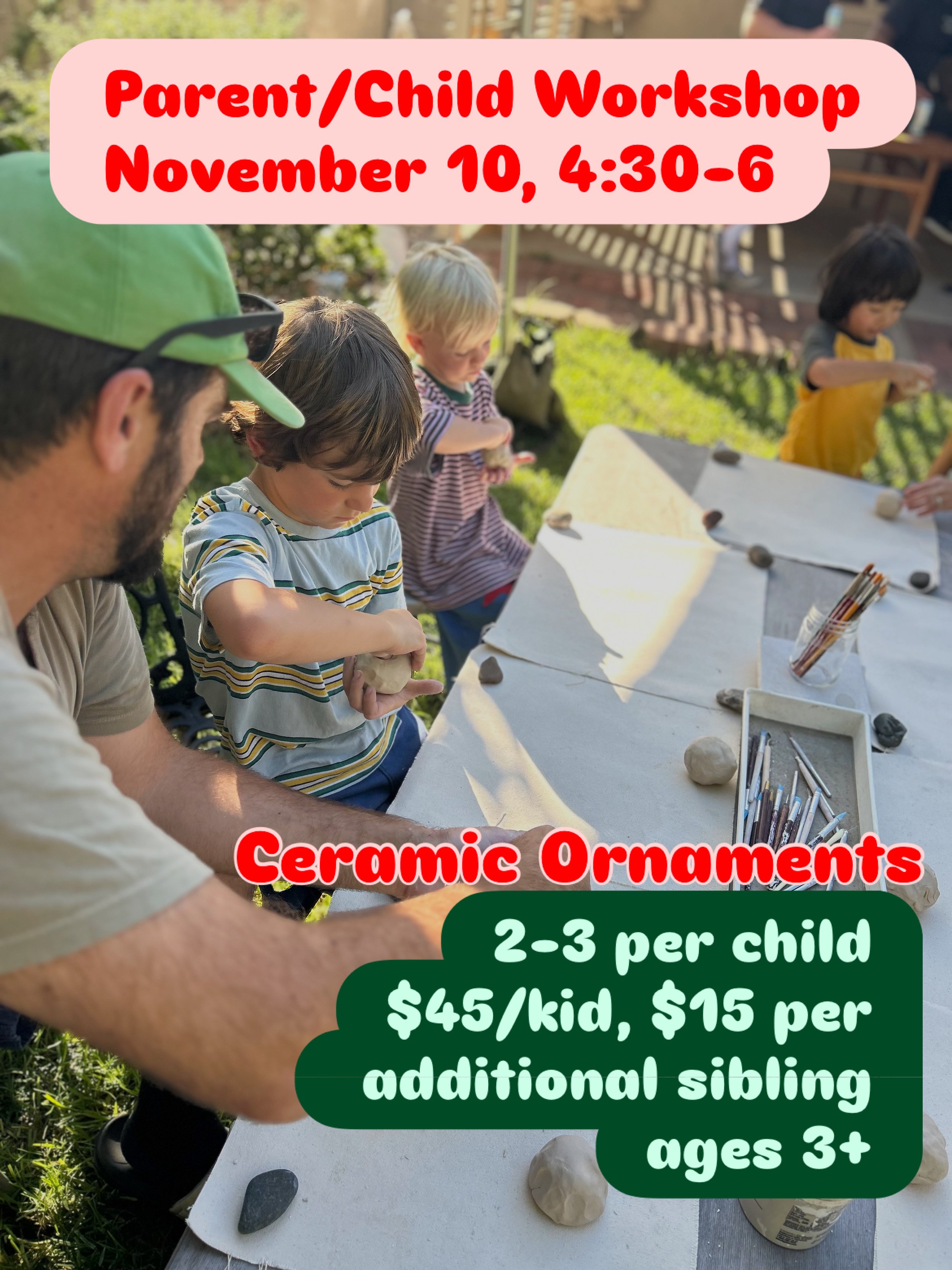 Parent/Child Ornament Workshop: November 10, 4;30-6:00