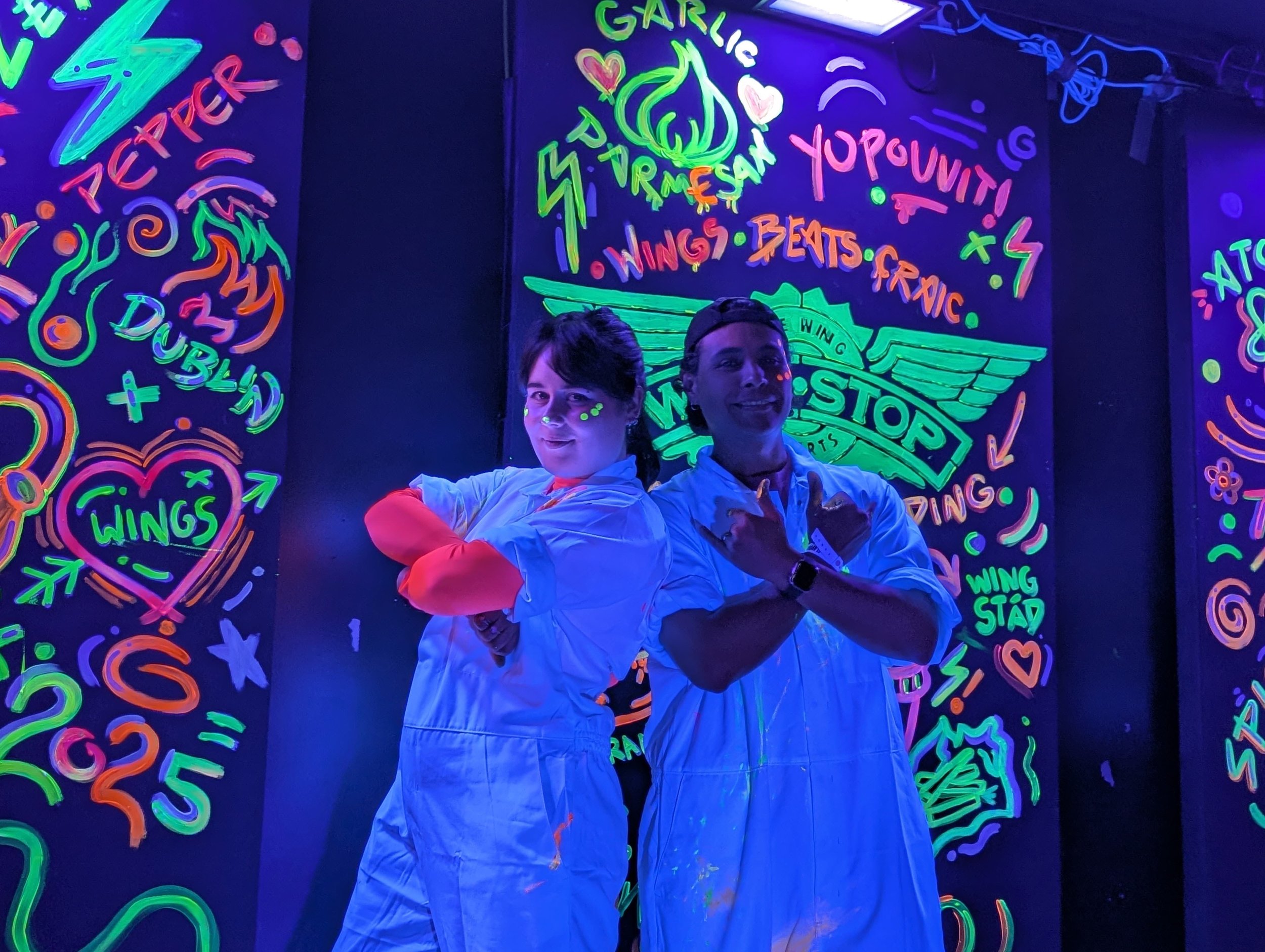 live mural painting glow in the dark