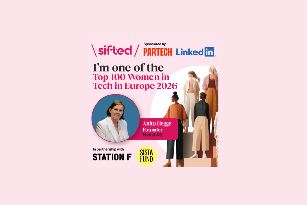 Anita Hegge er en av Top 100 Women in Tech in Europe, 2026