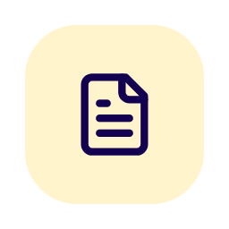 Icon of a document with lines representing text and a folded corner.