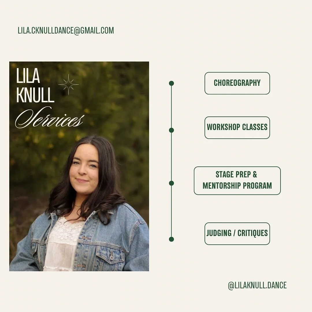 Updated services&hellip;
now you know, you know?! 

CHOREOGRAPHY &bull;
Dance routines choreographed in jazz, lyrical, contemporary, and hip hop styles, catered to the individual and/or group. Solos, duets, trios, and small/large/line groups set for 