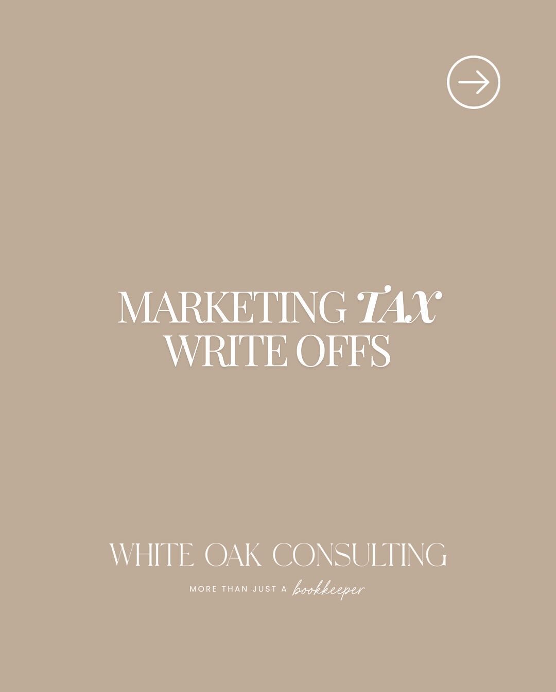 That&rsquo;s a write off!!

Did you know your marketing expenses can be tax-deductible? 

From social media ads to website design to your branding photo shoot, these investments help grow your business and reduce your taxable income. 

Keep track of 
