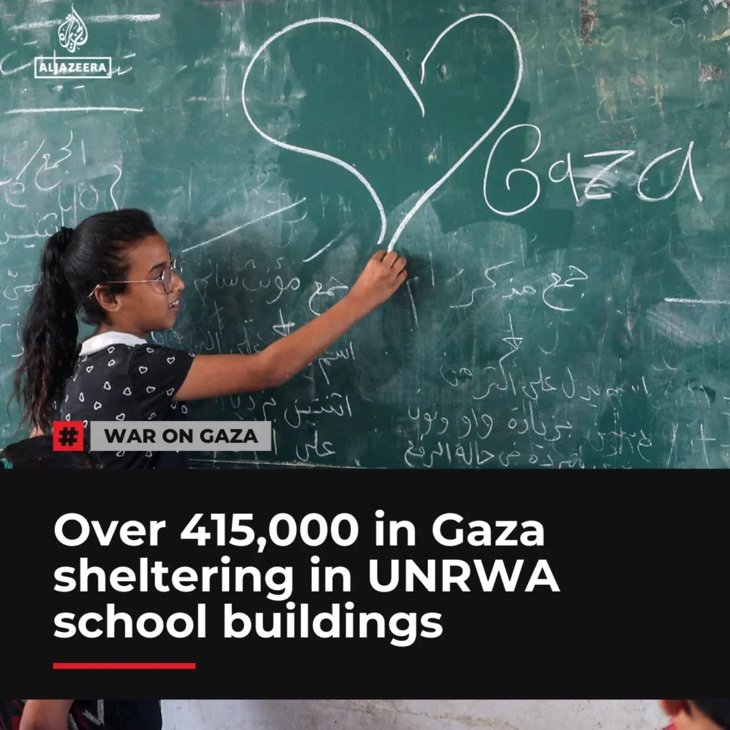 More than 415,000 displaced people in #Gaza are now seeking refuge in school buildings operated by #UNRWA, the #UN agency for Palestinian refugees says on X.
.
The growing humanitarian crisis in Gaza has left many without access to adequate food, w