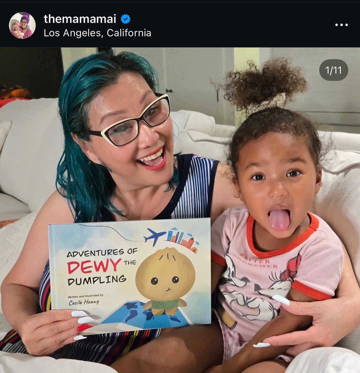 Thank you to the beautiful @themamamai and @monacomaijenkins! I hope baby Monaco loved reading about Dewy and all his adventures! Baby Monaco is half Vietnamese so I&rsquo;m sure she was excited when Dewy visited Vietnam 🩷📚
.
.
.
.
.
.
#dewy #dewyt
