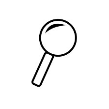 black and white magnifying glass