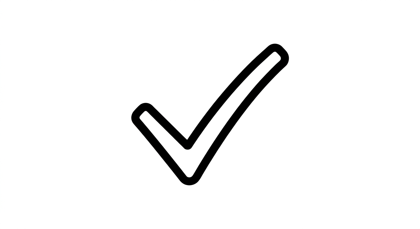 black and white check mark symbol