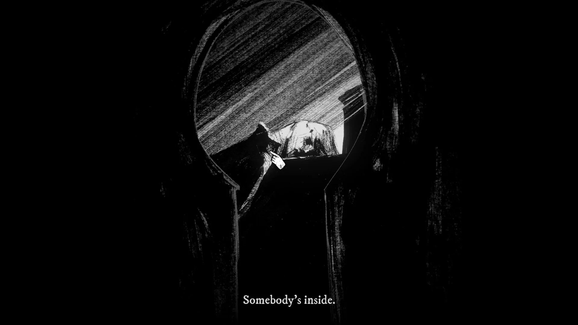 MurderAt game screenshot : through the key hole, Peeping , Handpainted level design