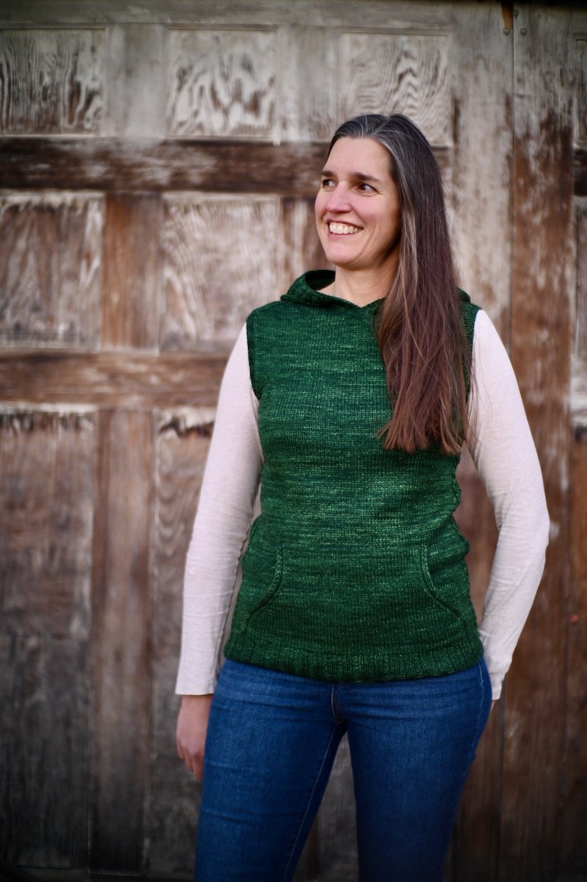Quibble Hooded Vest Knitting Pattern