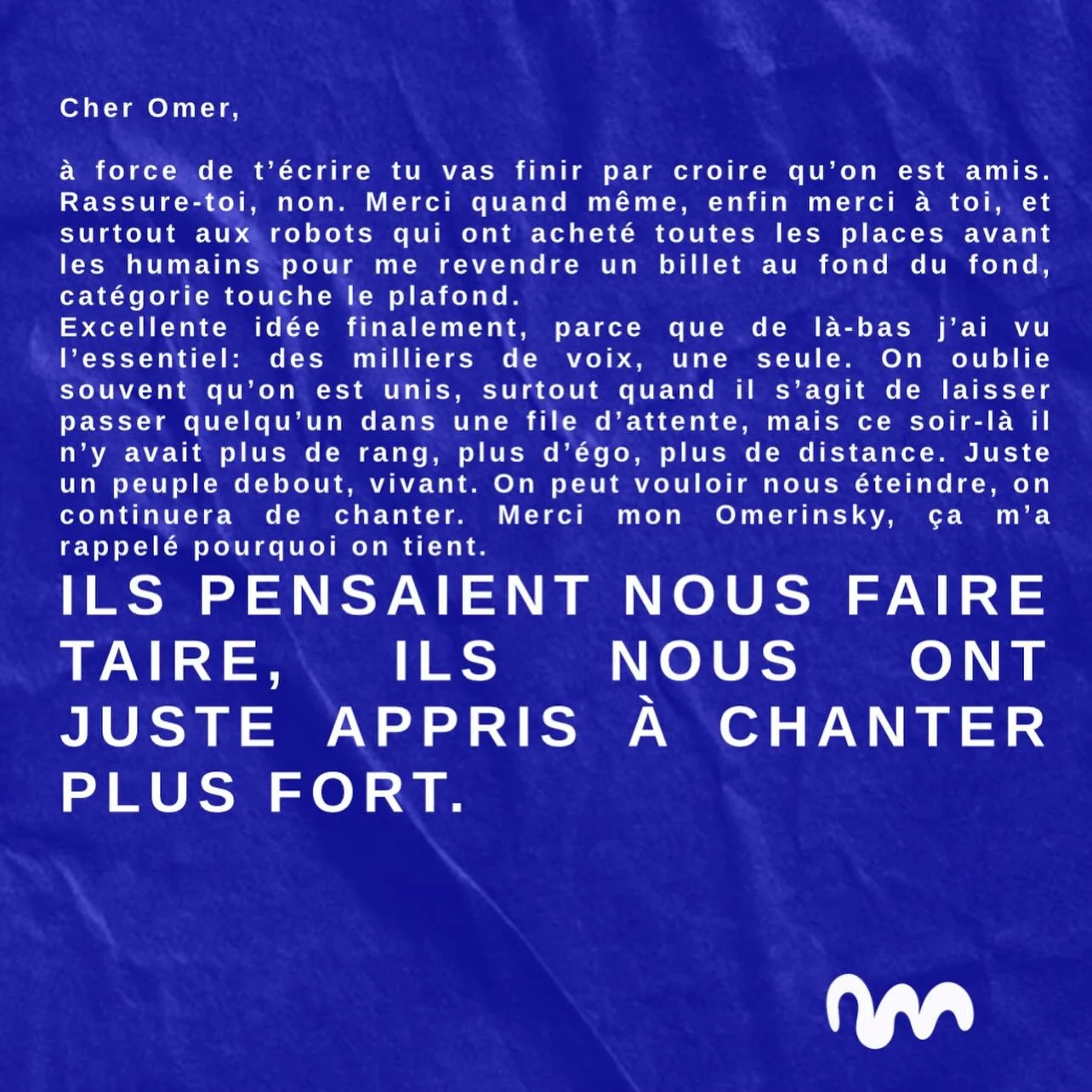 &Agrave; la prochaine @omeradam