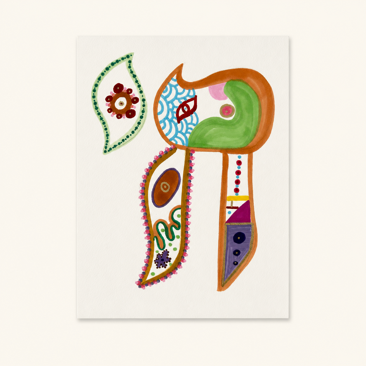Haï Oiseau — œuvre originale A4