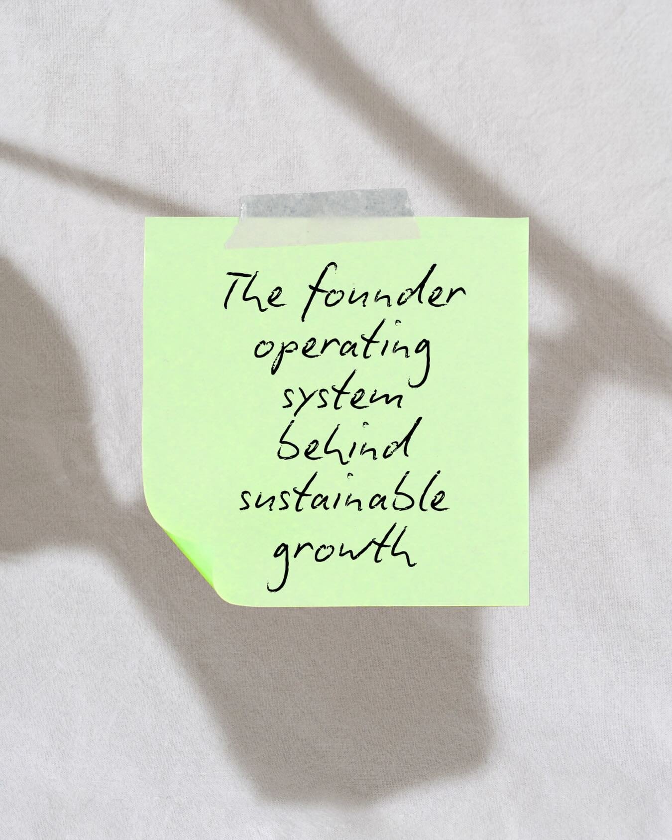 The founder operating system behind sustainablegrowth:
Clarity over control

This looks like:
- decision rules instead of constant approval
-dashboards instead of gut feel
-rhythms instead of chaos

The goal isn&rsquo;t to do less.
It&rsquo;s to carr