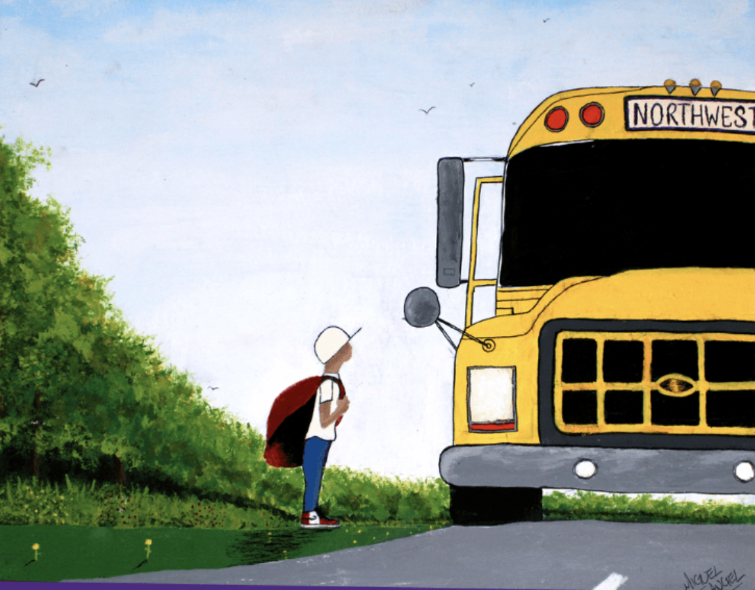 ‘Student at the Bus Stop’