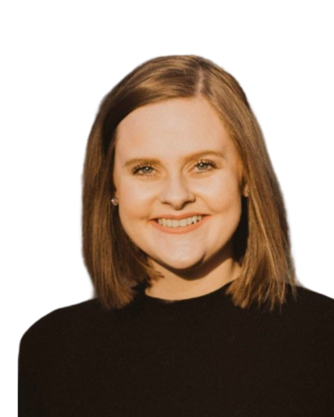 Person smiling in natural light wearing a black top.