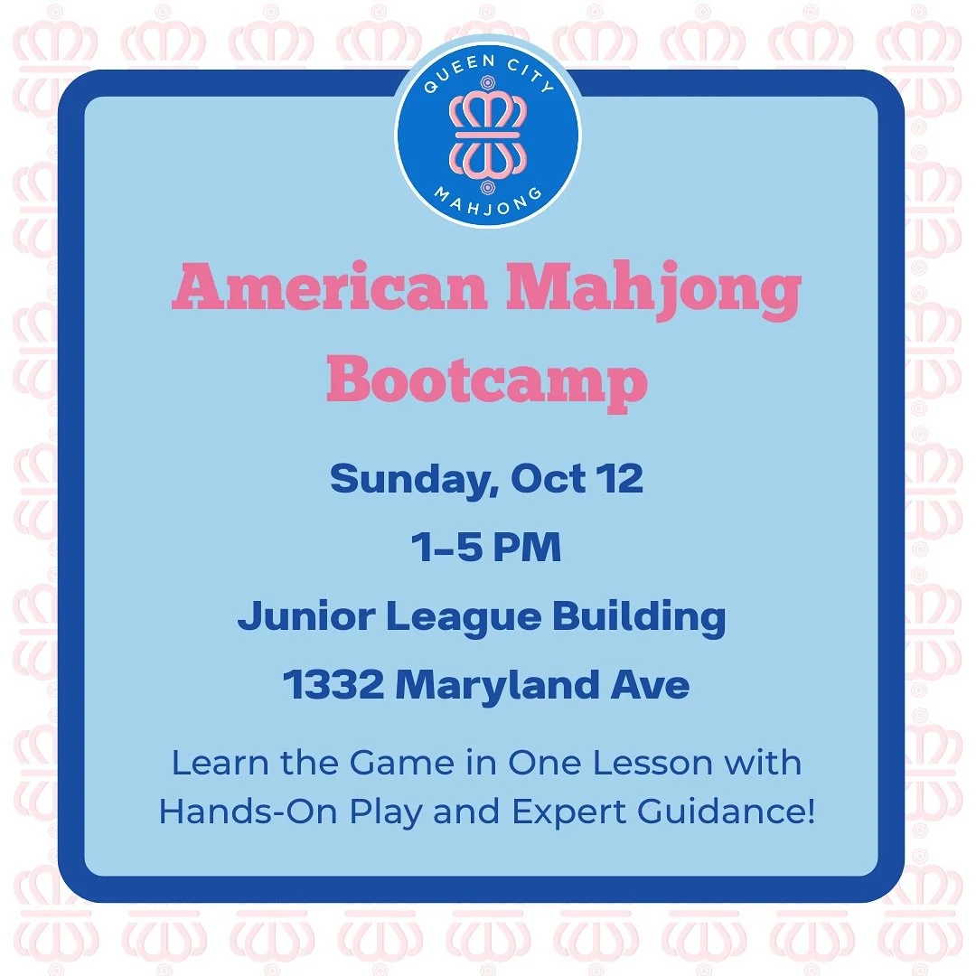 Please Join Us for American Mahjong Bootcamp in October! 🀄️

Whether you&rsquo;re a total beginner or looking to sharpen your skills, this is your chance to join the table.

🩷 Learn the whole mahjong game in one lesson with assisted playing time!.
