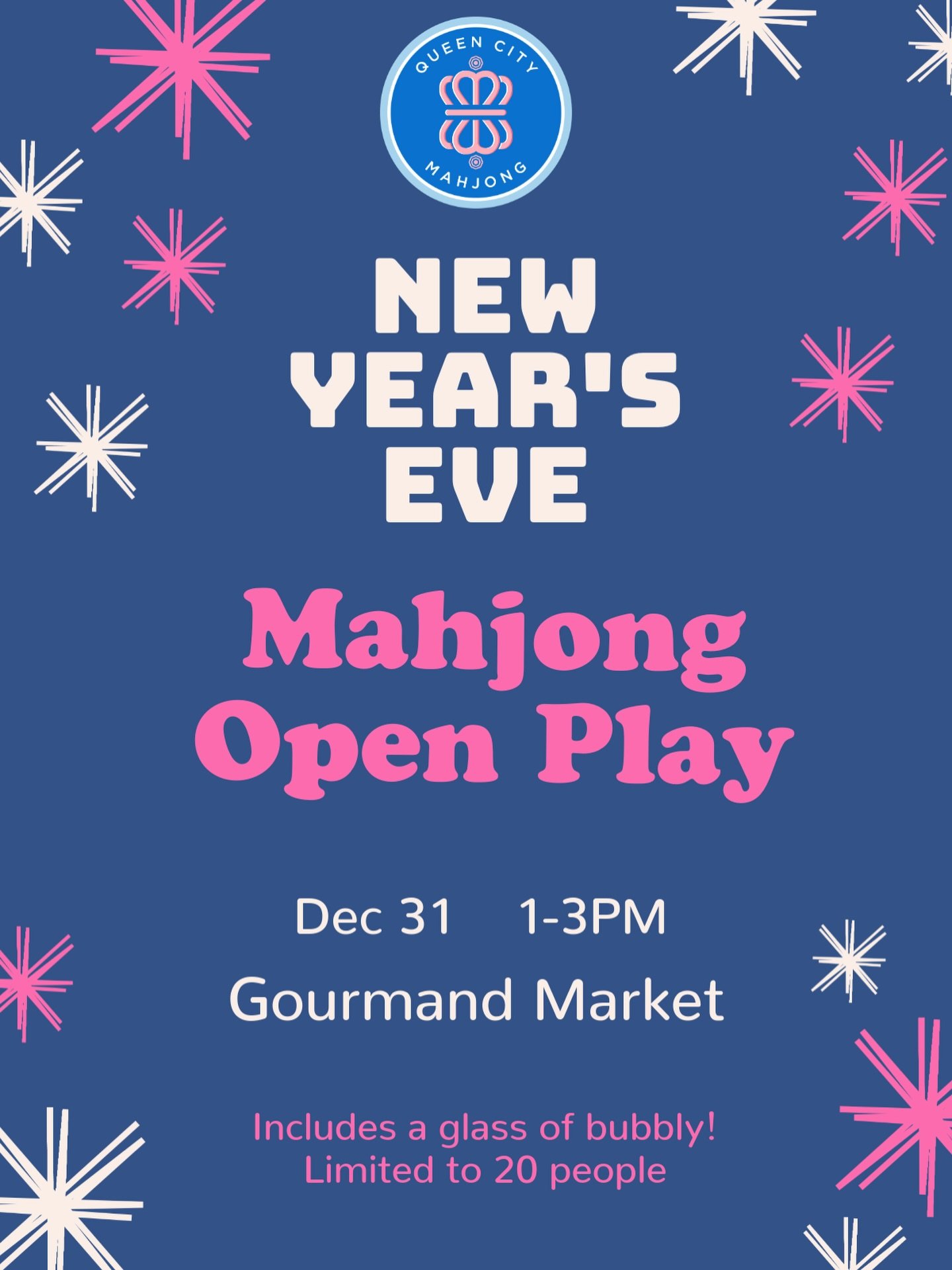✨ NYE Mahjong Assisted Open Play &mdash; 1&ndash;3pm! ✨ 
🎉Ring in the new year with tiles, bubbly, and good company! Join us at @gourmandmkt for a fun, supportive Mahjong session&mdash;perfect for players with a little experience who want to grow th