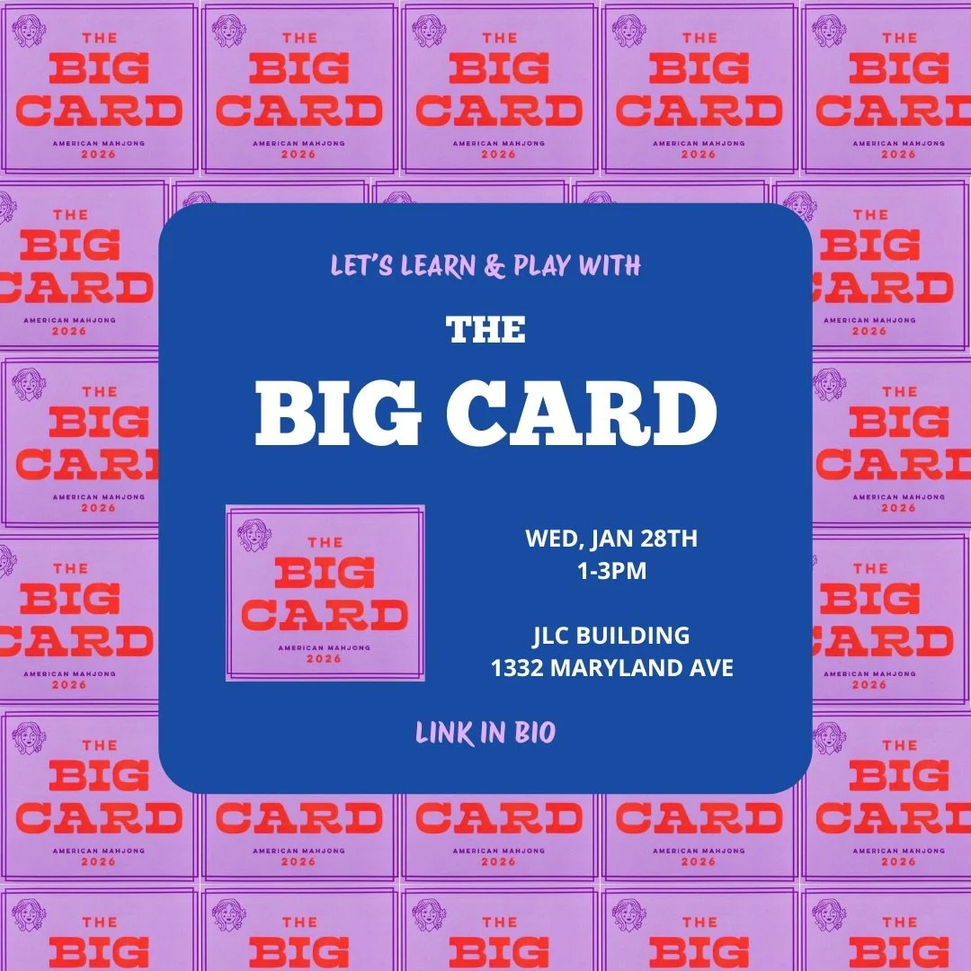 Learn how to play The Big Card at our upcoming class featuring the newest Mahjong card by The Mahjong Line 🀄️✨
 💖Good news&mdash;the rules have not changed, but the card is brand new!

This class includes Open Play, so you&rsquo;ll have plenty of t