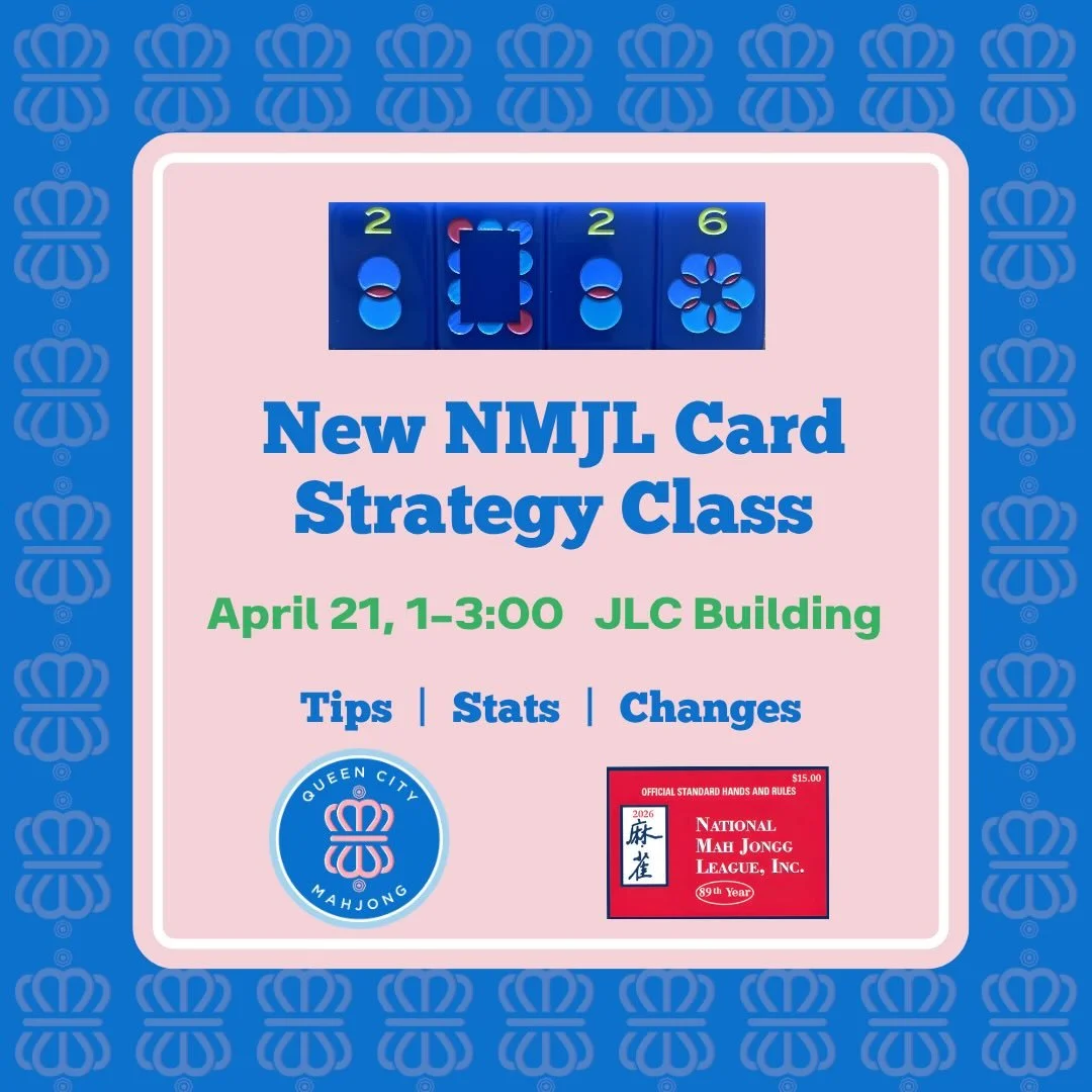 Join us for our annual new NMJL Card class! This popular lesson will help you learn strategies for switching to the 2026 card. We provide tips backed up by statistics to help you win more in 2026 🤩 Includes open play. Space is limited. Sign-up link 