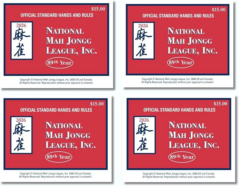 red National Mah Jongg League card with mahjong smybols