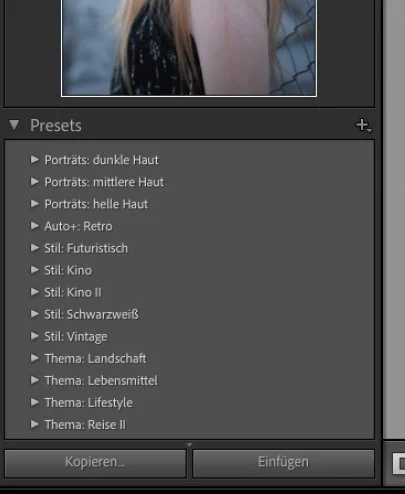 Lightroom Classic im Bereich Presets