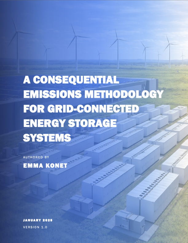 Energy Storage Solutions Consortium's (ESSC) Consequential Emissions Methodology for Grid-Scale Energy Storage Authored by Emma Konet of Tierra Climate