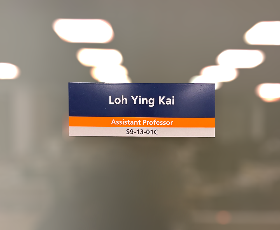 Dr. Ying Kai Loh is officially starting at NUS today!