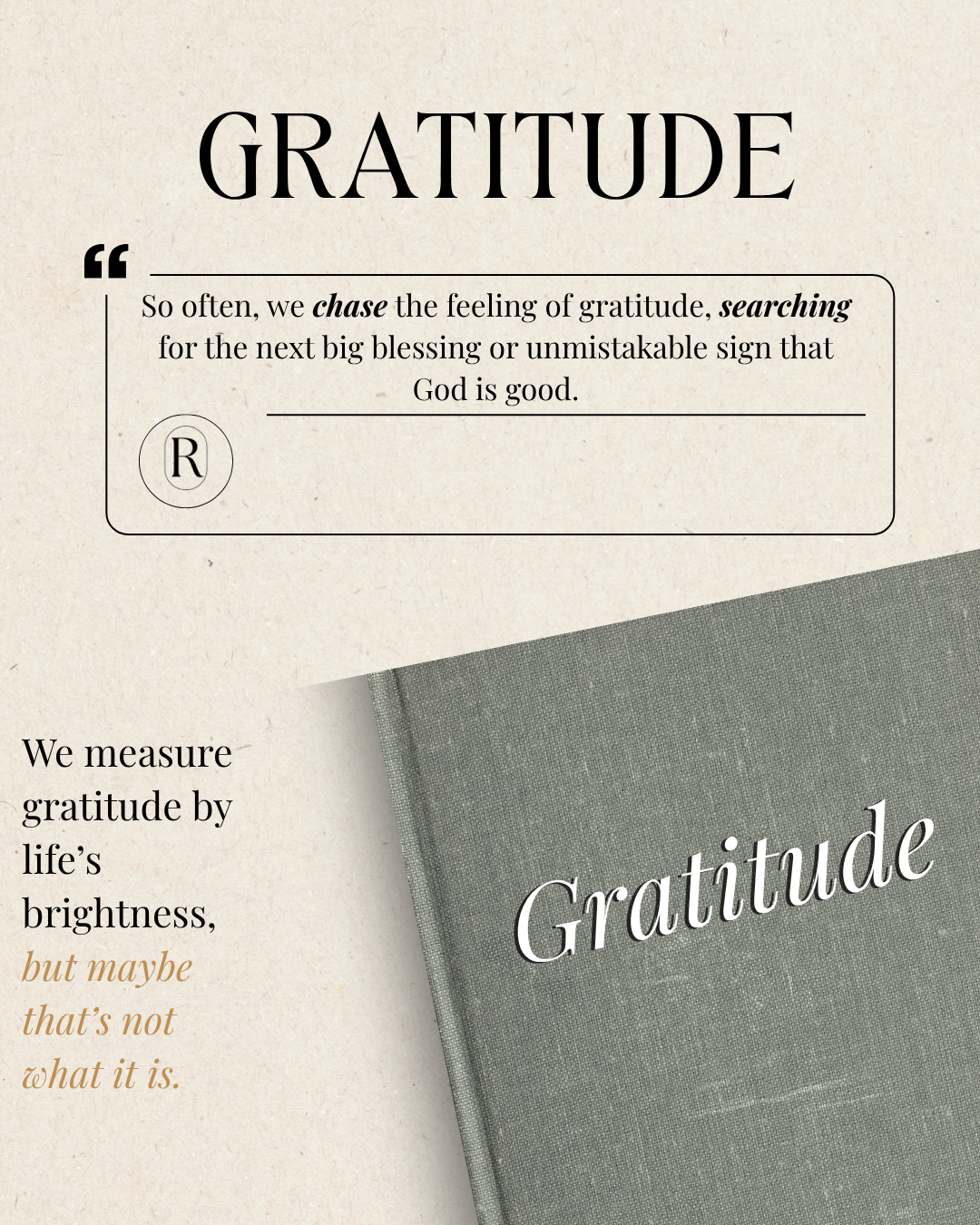 So often, we chase the feeling of gratitude, searching for the next big blessing or unmistakable sign that God is good....Experiencing God
