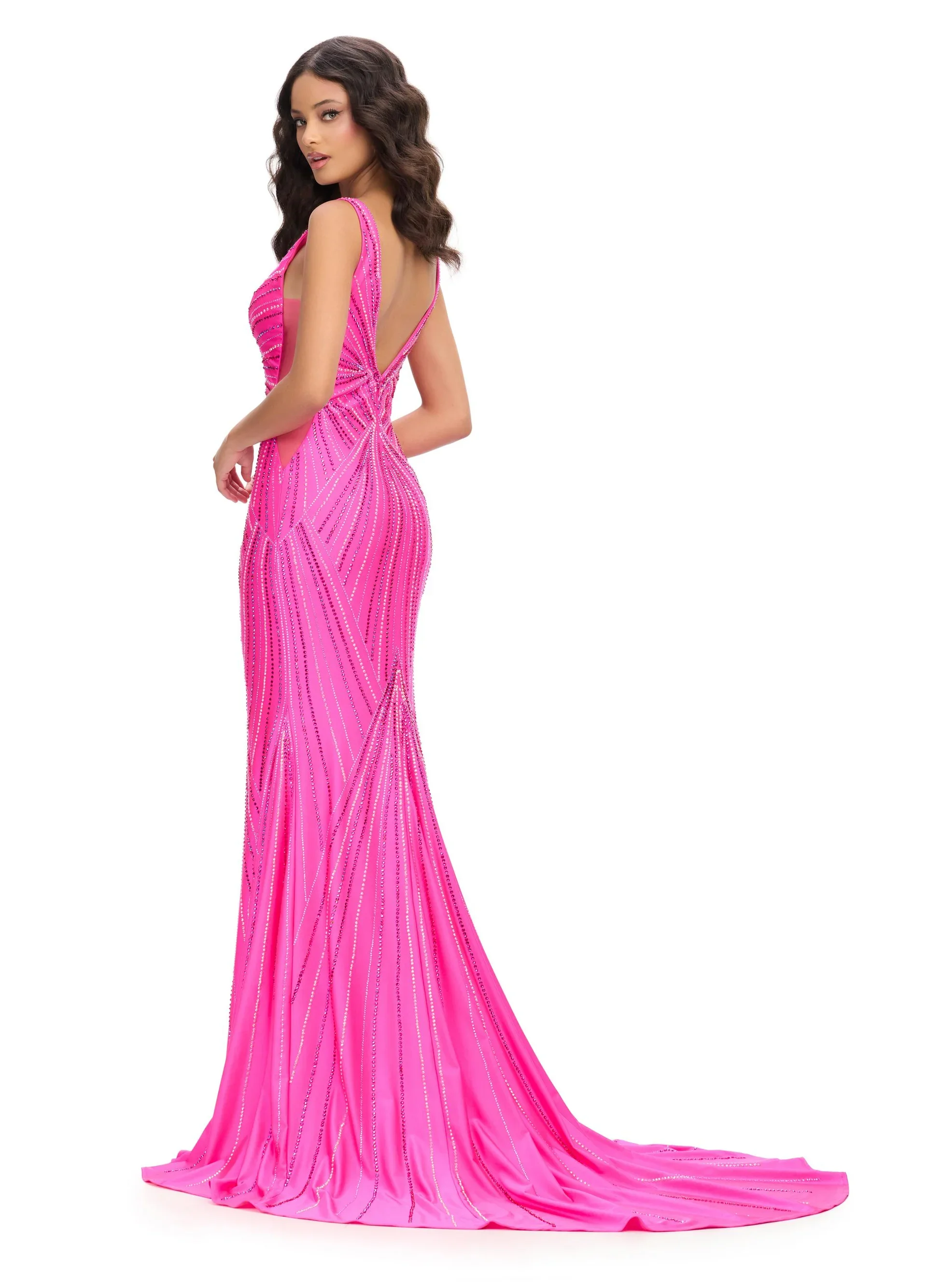 Back._Pink_ASHLEYlauren_11693_fitted_jersey_gown.webp