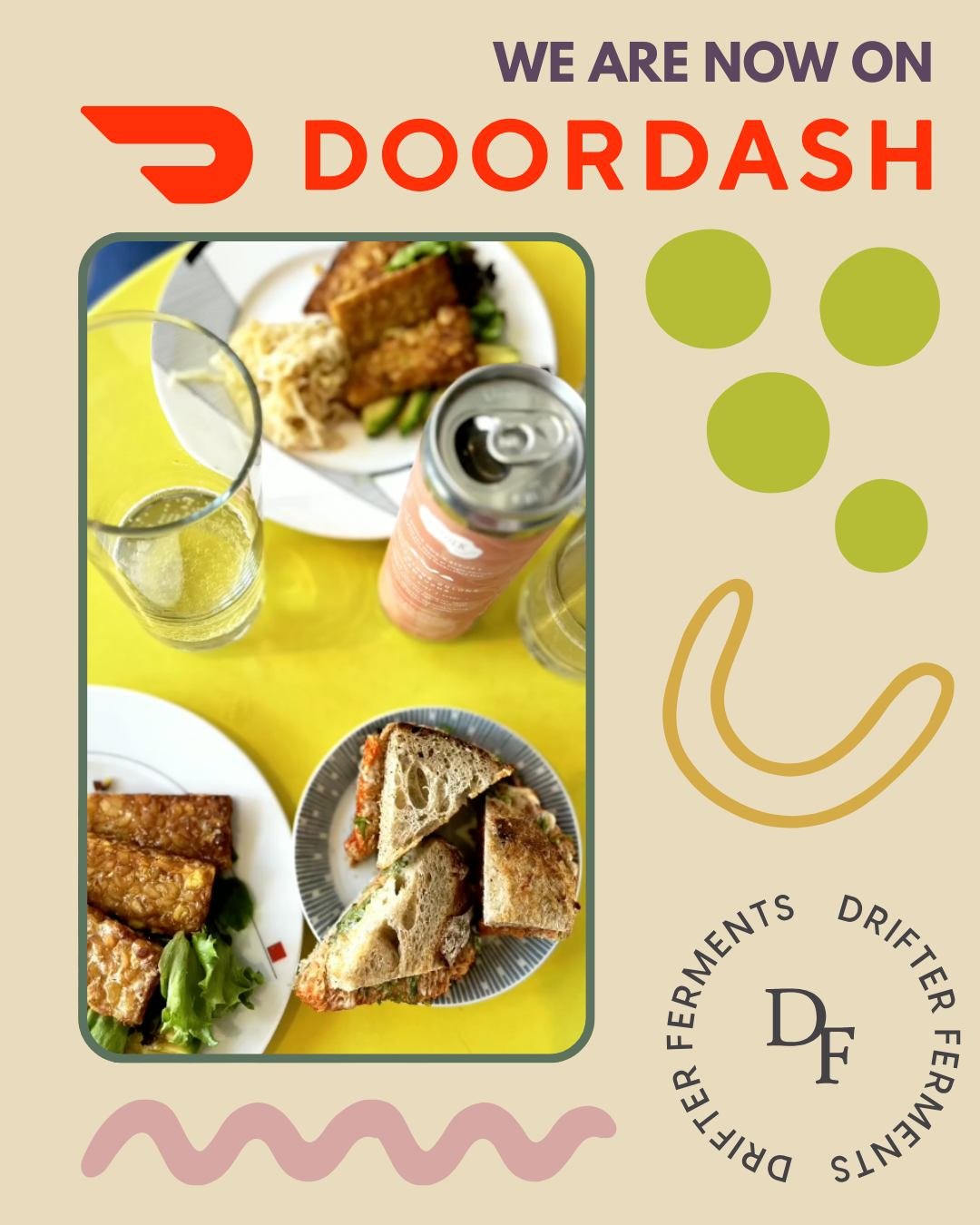 Rainy days call for cozy, cultured food 🌧️
We&rsquo;re now on @DoorDash, so you can get your favorite fermented fare and our housemade ferments like sauerkraut, kimchi, tempeh, and sourdough delivered to your door (within an hour of our Warwick shop